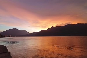 Stunning sunset in Bellano, Lake Como